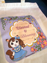 Load image into Gallery viewer, Blessed &amp; Blooming Zippered Totebag
