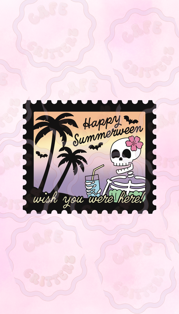 Summerween Postage Stamp Sticker